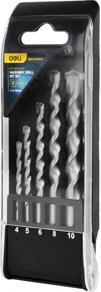 Juego de brocas para mampostería Deli Tools 4–10 mm (5 uds)