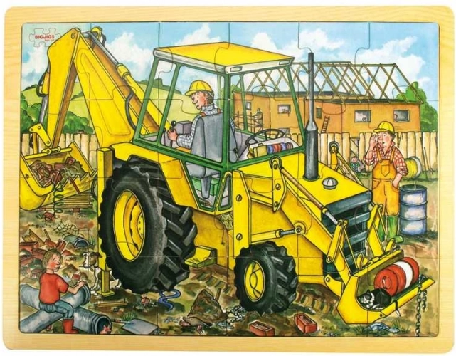 Bigjigs Toys rompecabezas de madera excavadora 24 piezas