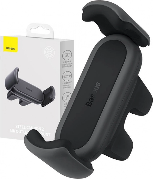 Soporte de teléfono para auto Baseus Steel Cannon negro