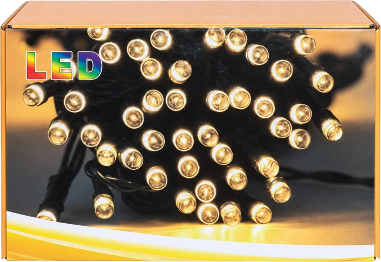Cadena de luces LED navideñas solares de 7,5 m, 50 LED, blanca
