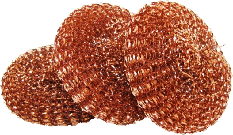 Estropajo metálico con recubrimiento de cobre TORO, 3 uds.