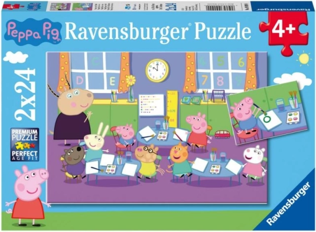Puzzle Ravensburger Peppa Pig 2×24 piezas – clase