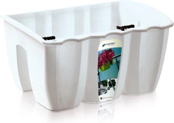 Jardinera para barandilla Crown 39,3 cm blanca