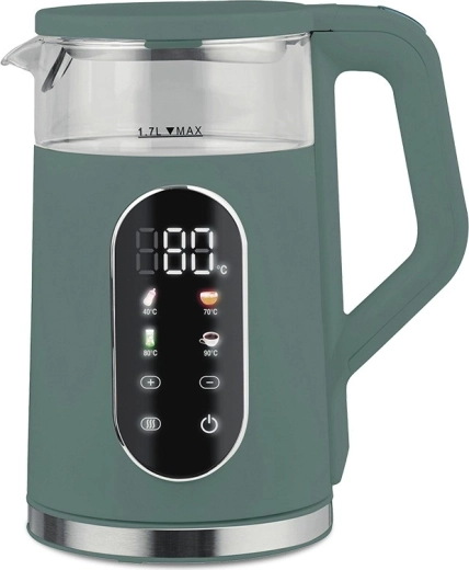 Hervidor eléctrico con control de temperatura 1,7 l 2200 W verde