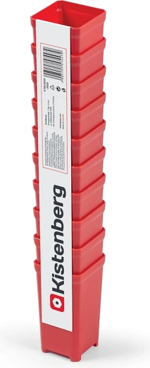 Juego de 10 cajas de plástico para herramientas TAGER BOX, rojas, 5 × 5 × 9,7 cm