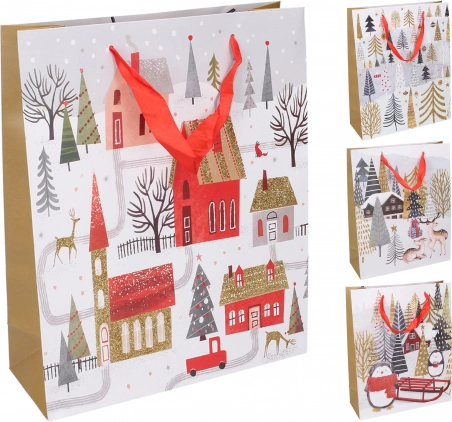 Bolsa de regalo navideña L 39 × 30 × 12 cm