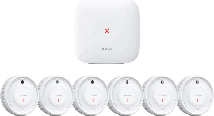 Juego de 6 detectores de humo X-Sense XS0D-MR con estación base SBS50