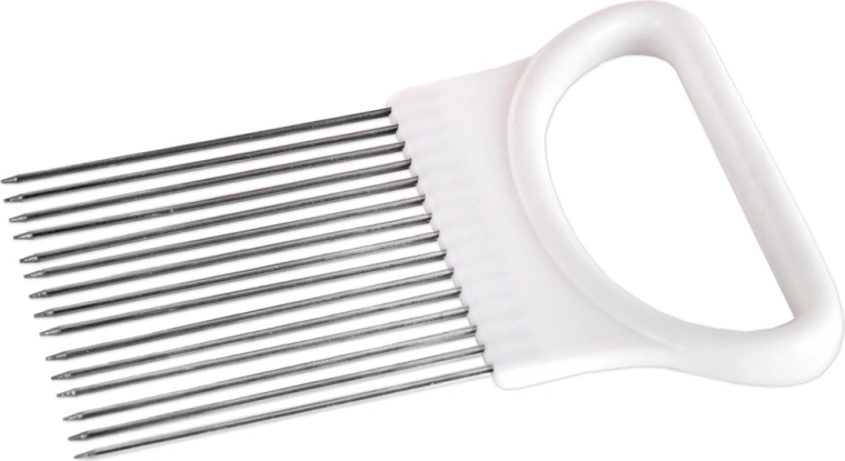 Soporte para cortar cebolla con púas de acero inoxidable