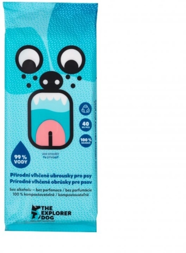 Explorer Dog toallitas húmedas bio biodegradables para perros 40 uds
