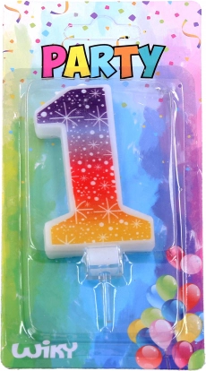 Vela de fiesta número 1 con estrellas