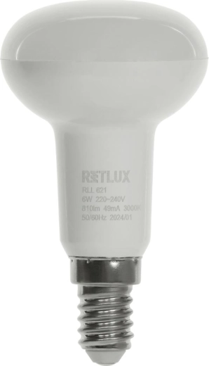 Bombilla LED reflectora RETLUX R50 E14 6 W, blanco cálido