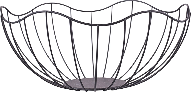 Cesta metálica de alambre Altom design, negra, 28 × 12 cm