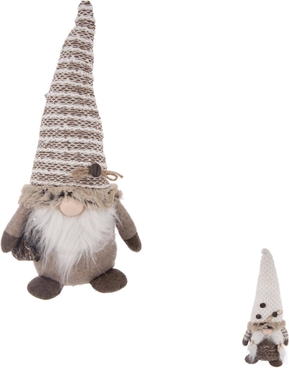 Duende con iluminación LED de poliéster, marrón 36 cm (2 variantes)