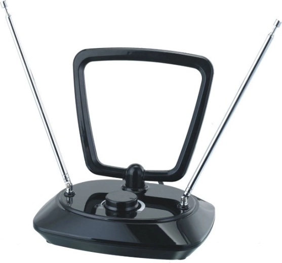 Antena de TV interior con cable coaxial de 1,85 m, filtro 5G, DVB-T/T2, conforme con RED