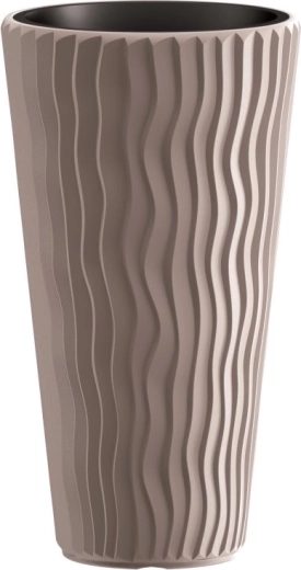 Maceta Prosperplast Sandy Slim 37 l mocca con inserto