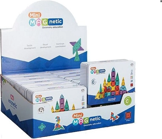 Mini set de construcción magnético en un recipiente, 45 piezas
