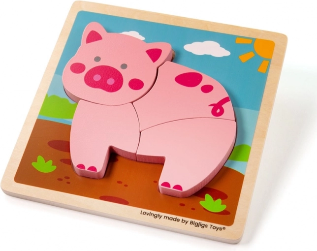 Puzzle infantil encajable Cerdito