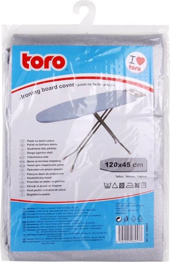 Funda para tabla de planchar Toro con superficie de teflón antiadherente 45 × 120 cm
