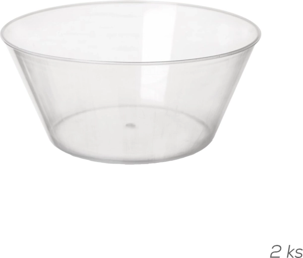 Cuenco de plástico transparente de 750 ml - 2 unidades