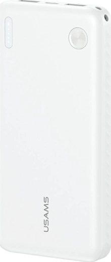 Powerbank USAMS PB83 10000 mAh con PD, 2× USB‑A y USB‑C – blanca