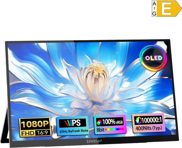 Monitor OLED táctil portátil Zeuslap 13,3" Full HD