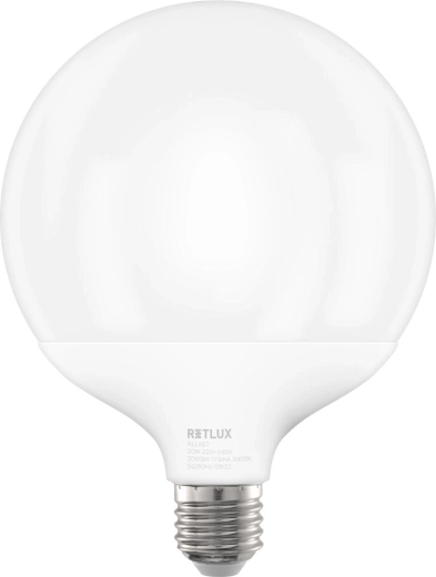 Bombilla LED RETLUX Big Globe E27 20 W, luz blanca cálida