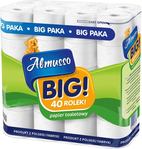 Papel higiénico BIG de 3 capas de celulosa, paquete de 40 uds., FSC