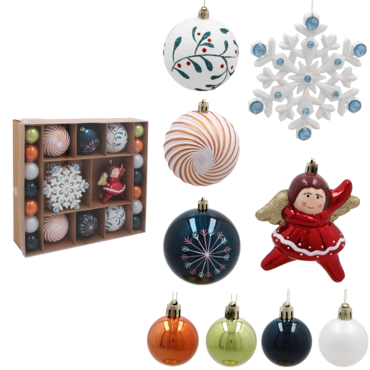 Set de 38 adornos navideños mix