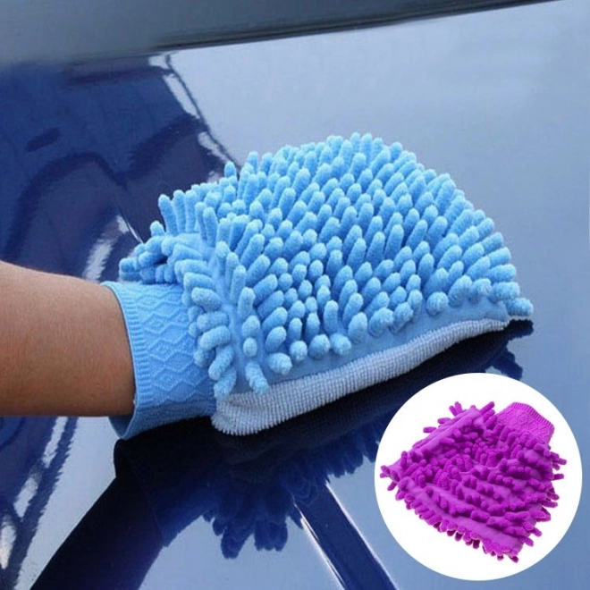 Guante de microfibra para lavar el coche – morado