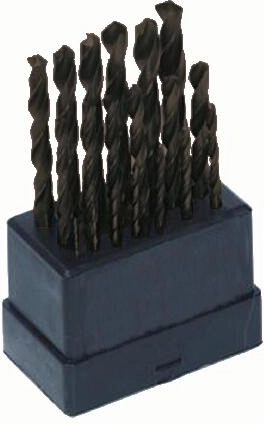 Juego de brocas HSS para metal 1,0–10,0 mm con recubrimiento TiN, 19 piezas