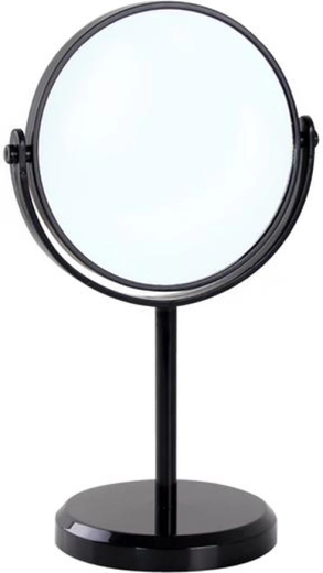Espejo cosmético de mesa de doble cara TORO 15 cm, negro
