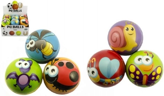 Pelota de espuma con animalitos 10 cm, surtido de colores