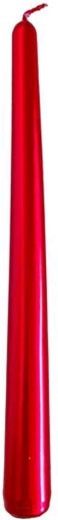 Vela cónica Provence metálica roja 24,5 cm