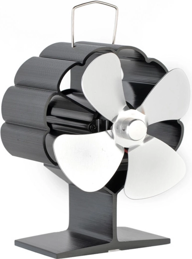 Ventilador para chimenea ALFA, termoeléctrico, 4 aspas, plateado