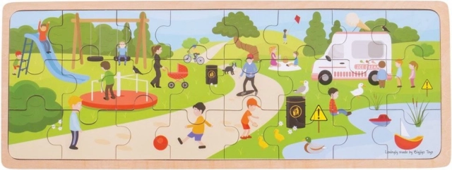 Puzzle infantil de madera En el parque