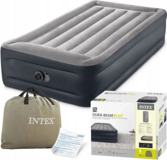Cama inflable individual 191 × 99 × 42 cm con bomba eléctrica integrada INTEX