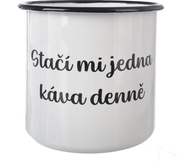 Taza esmaltada Una café 1 l blanca