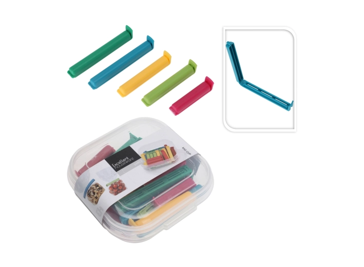 Juego de clips de plástico para bolsas, 24 uds. en caja