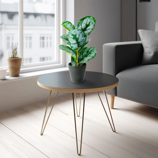 Planta decorativa artificial con hojas de cebra en verde y blanco