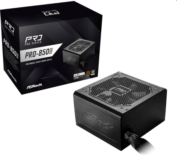 ASRock pro series fuente de alimentación 850 W 80 Plus Bronze, no modular