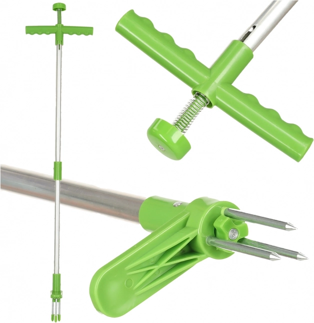Arrancador de malas hierbas telescópico con 3 puntas 93 cm