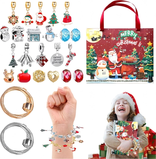 Calendario de Adviento con pulsera y colgantes para crear con DIY - 1 unidad