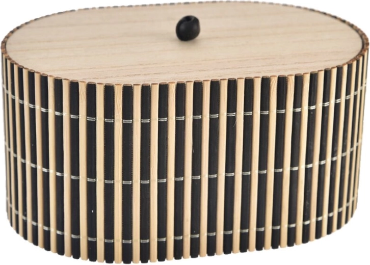 Caja de almacenamiento de madera negro/marrón 15 × 9 × 10 cm