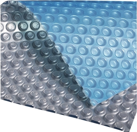 Lona solar azul plateada para piscinas con diámetro de lámina de agua de 4,5 m