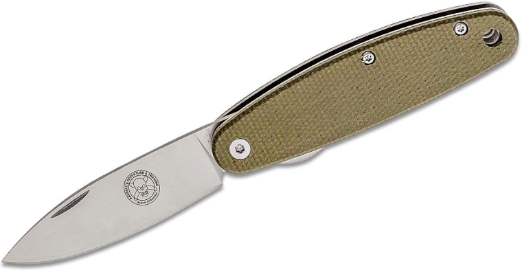 ESEE Churp Green cuchillo de bolsillo 6,8 cm, satinado, Micarta verde