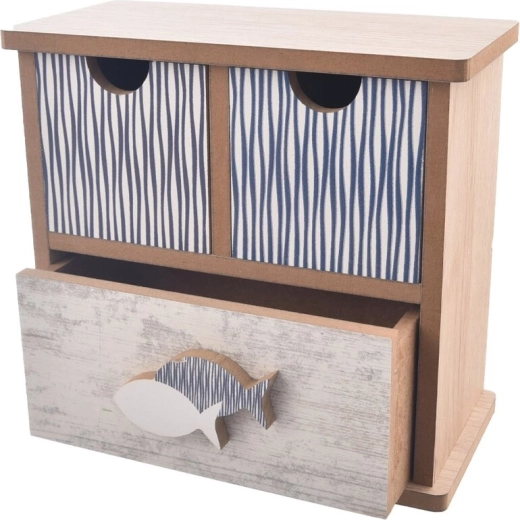 Organizador de madera Beach con 3 cajones