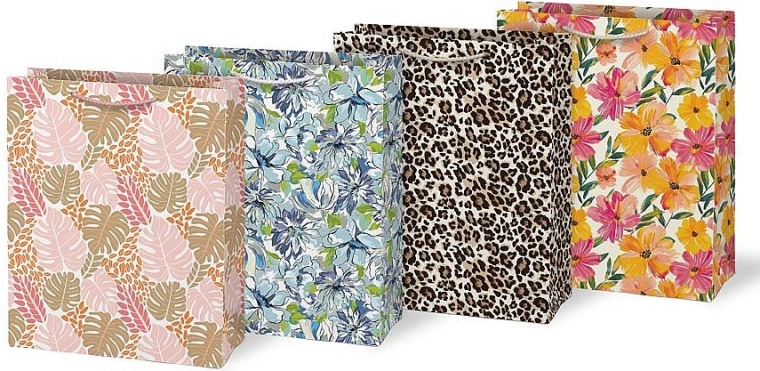 Bolsa de regalo de papel A4 con impresión, mix de motivos