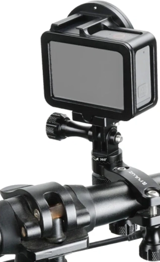 Puluz soporte de aluminio para manillar para cámara de acción con rotación de 360° (negro) - 1 unidad