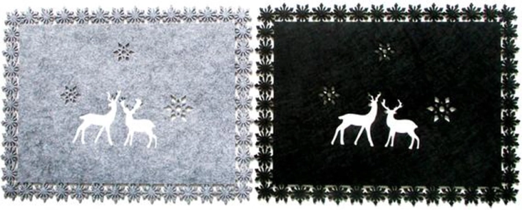 Mantel individual navideño de fieltro 43 × 33 cm – rectangular, 2 variantes