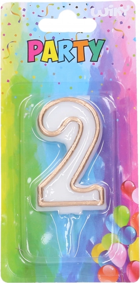 Vela de fiesta dorada número 2